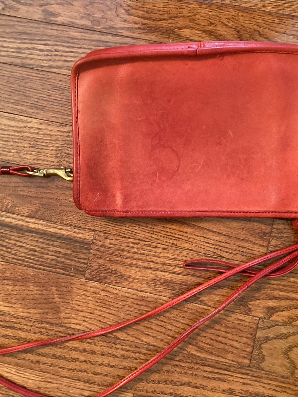 Vintage Coach Red Leather Crossbody Bag